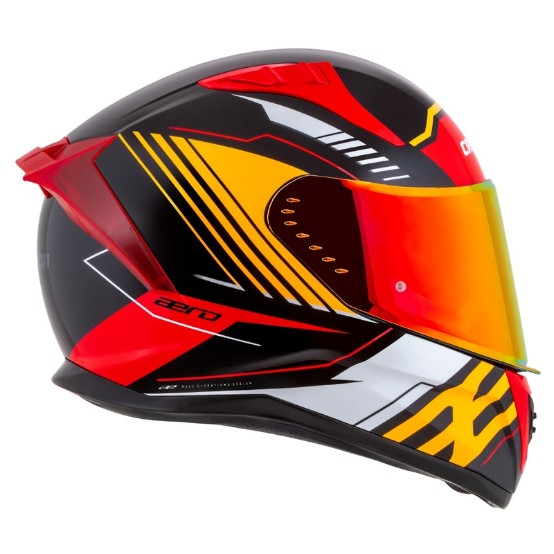 Casque moto intégral Cassida Aero Drome perle noir-orange-rouge-blanc