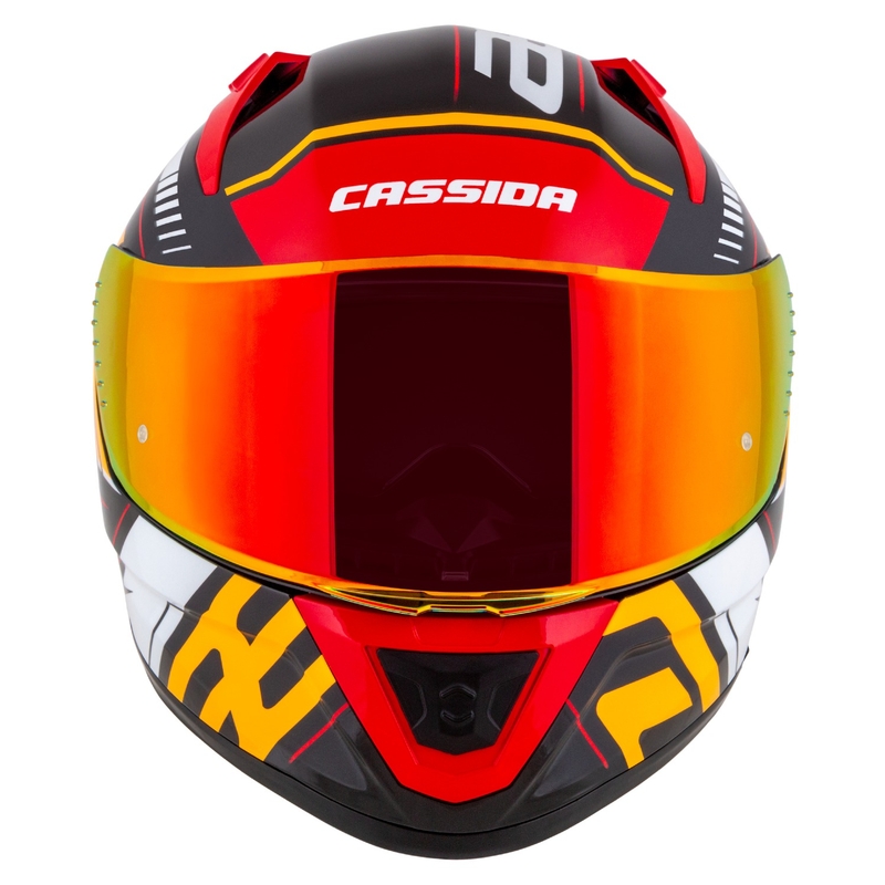Casque moto intégral Cassida Aero Drome perle noir-orange-rouge-blanc
