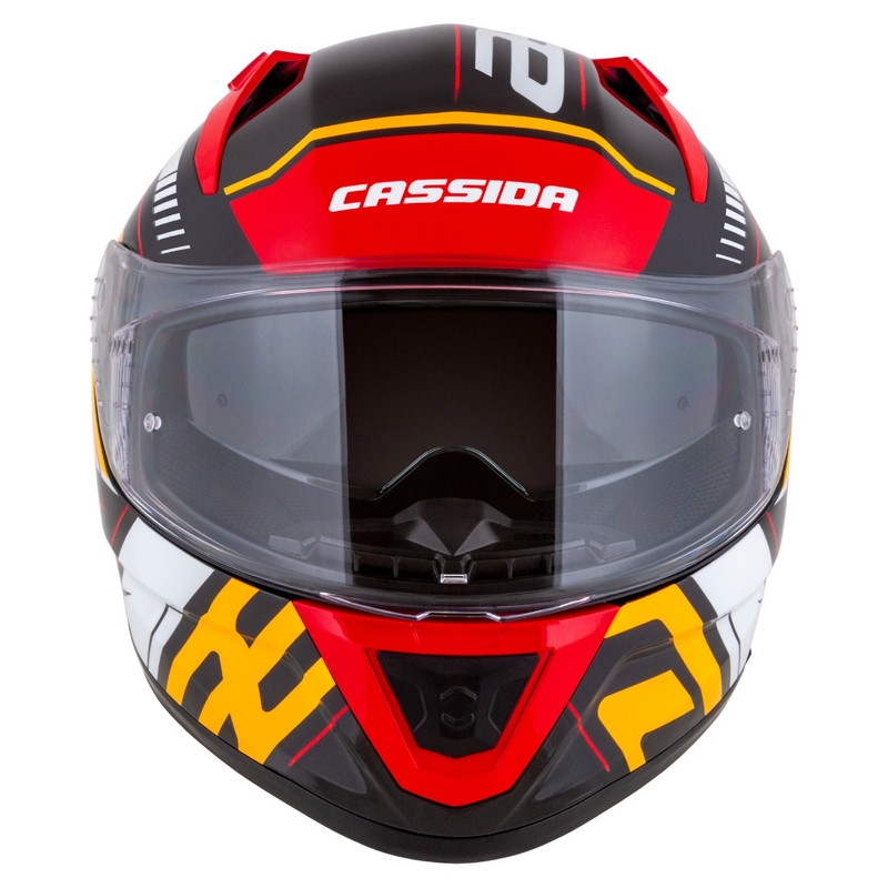 Casque moto intégral Cassida Aero Drome perle noir-orange-rouge-blanc