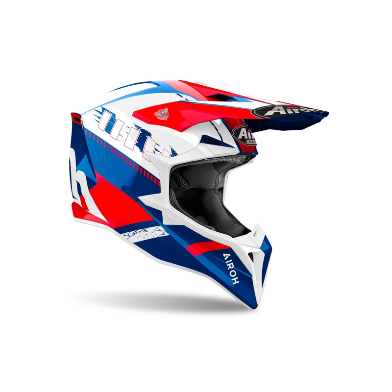 Casque motocross Airoh Wraaap Feel 2024 brillant bleu-rouge