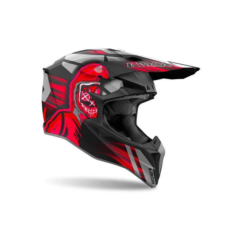 Casque de motocross Airoh Wraaap Cyber rouge mat