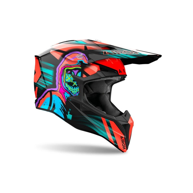 Casque de motocross Airoh Wraaap Cyber orange brillant