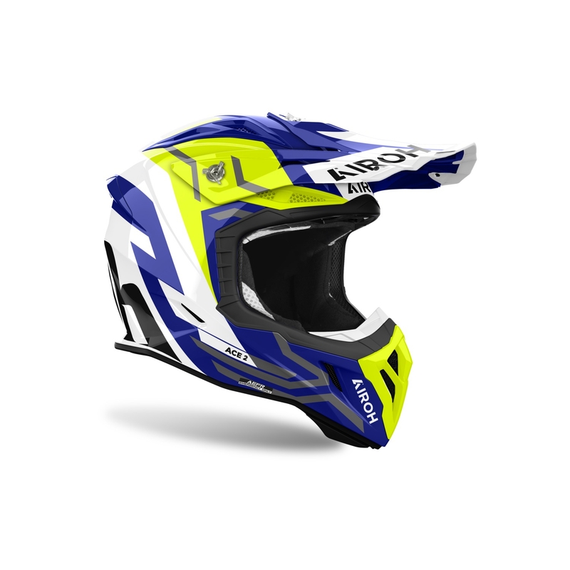 Casque de motocross Airoh Aviator Ace 2 Ground, jaune brillant