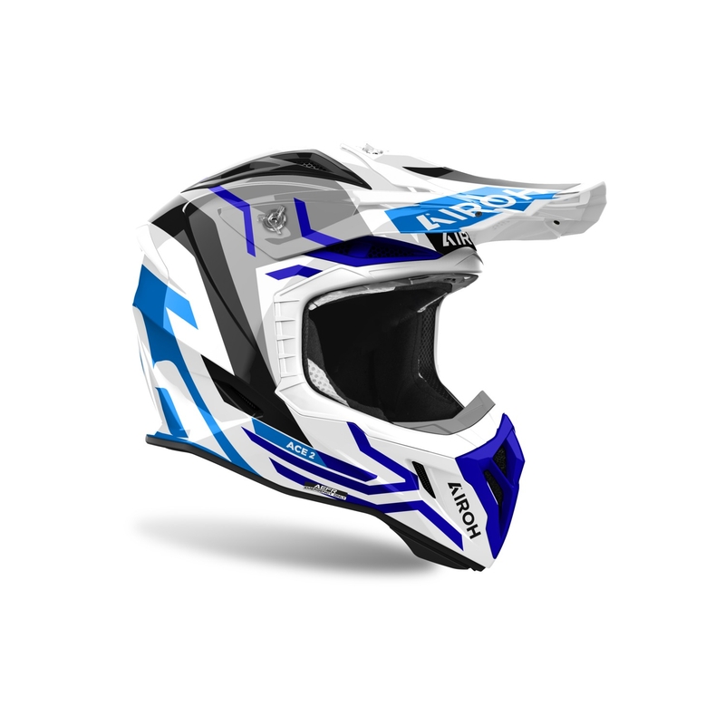 Casque de motocross Airoh Aviator Ace 2 Ground bleu brillant