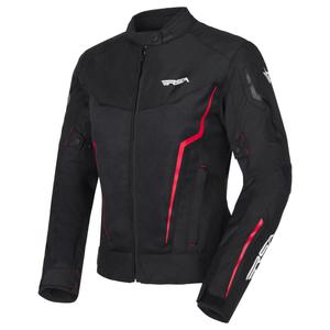Veste de moto RSA Bolt noire, blanche et rouge pour femmes