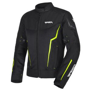 Veste de moto RSA Bolt noir-blanc-jaune fluo pour femme