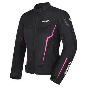 Veste de moto RSA Bolt noir, blanc et rose pour femmes