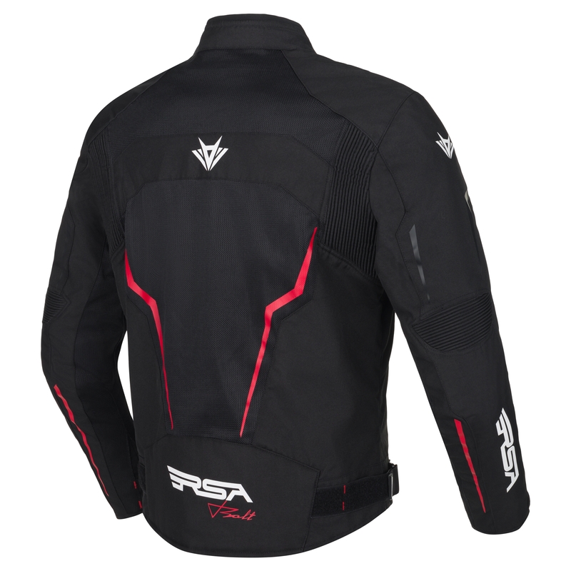 Veste de moto RSA Bolt noir-blanc-rouge