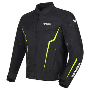 Veste de moto RSA Bolt noir-blanc-jaune fluo