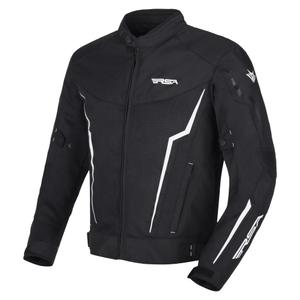 Veste de moto noire et blanche RSA Bolt