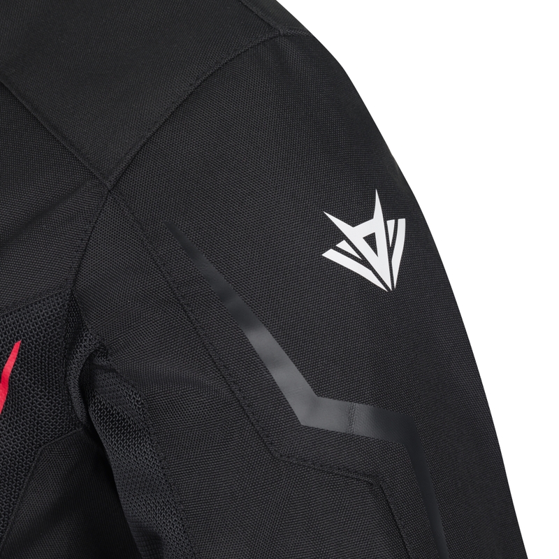 Veste de moto noire et blanche RSA Bolt
