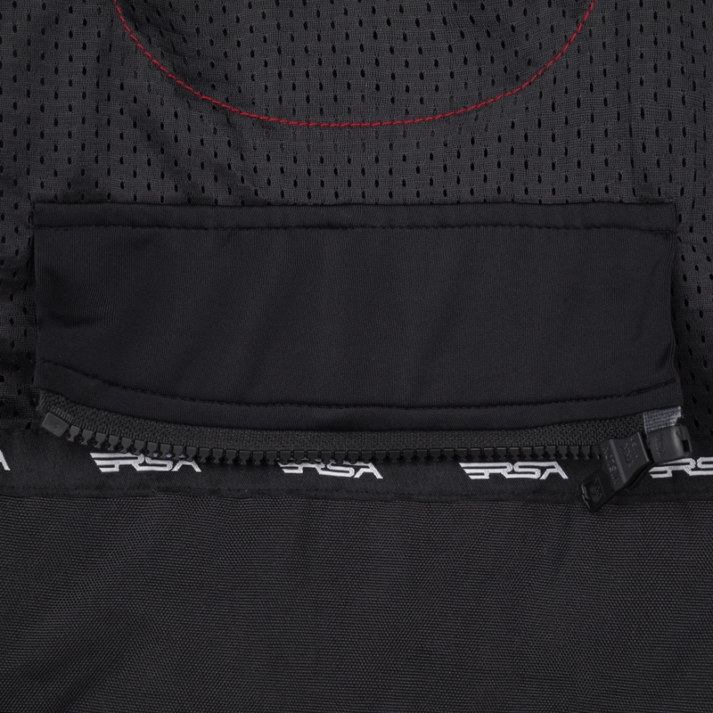 Veste de moto noire et blanche RSA Bolt
