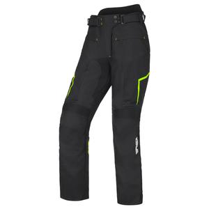 Pantalon de moto RSA Bolt noir-blanc-jaune fluo pour femme