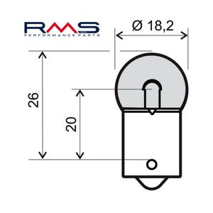 Žárovka RMS 12V 10W, BA15S oranžová