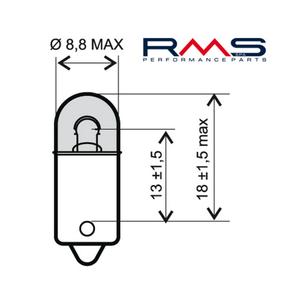 Žárovka RMS 12V 4W, BA9S bílá