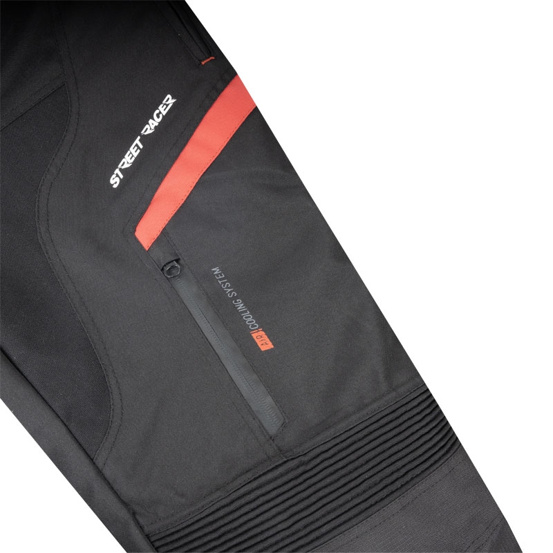 Pantalon de moto Street Racer Vix noir et rouge
