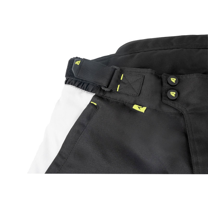 Pantalon de moto Street Racer Hilax noir-gris-jaune fluo pour femme