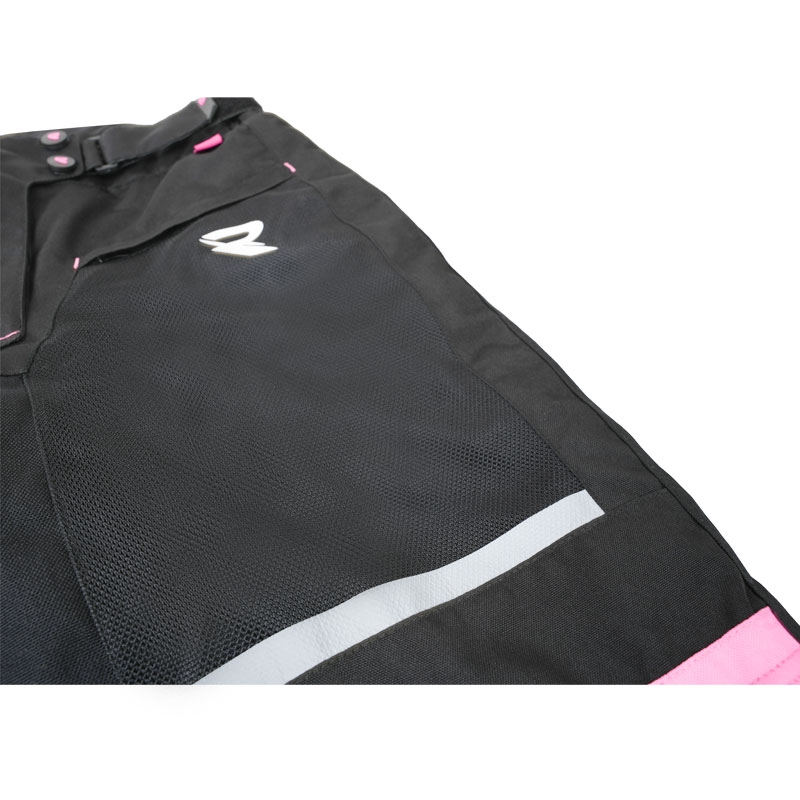 Pantalon moto femme Street Racer Betty II Air noir-rose
