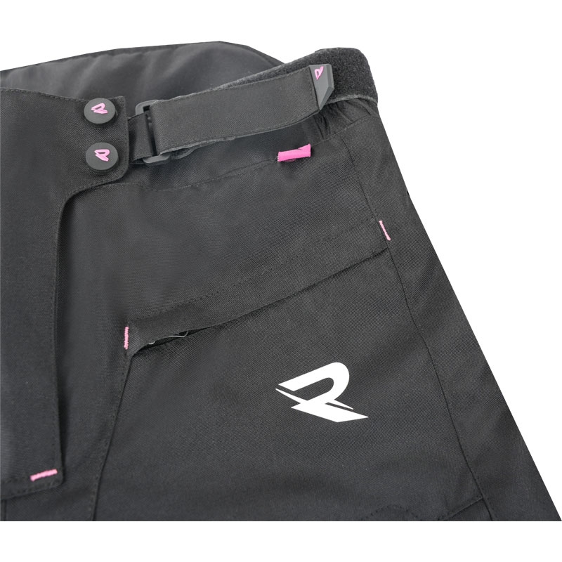 Pantalon de moto Street Racer Betty II noir et rose pour femmes