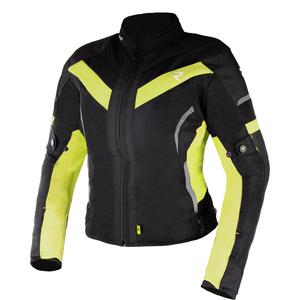 Veste de moto Street Racer Betty II Air Noir-Jaune fluo pour femme
