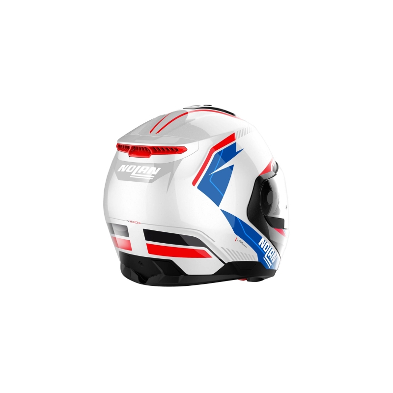 Casque de moto à visière Nolan N100-6 Surveyor N-COM 24 blanc-bleu