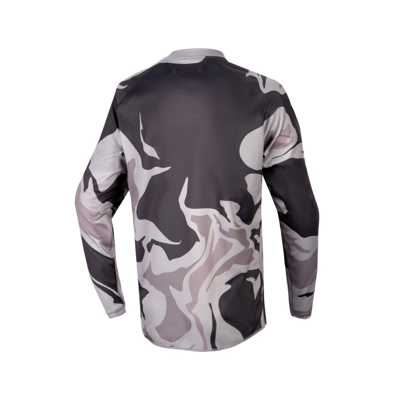Kids Motocross Jersey Alpinestars Racer Tactical 2024 grey camo-fluo yellow-black