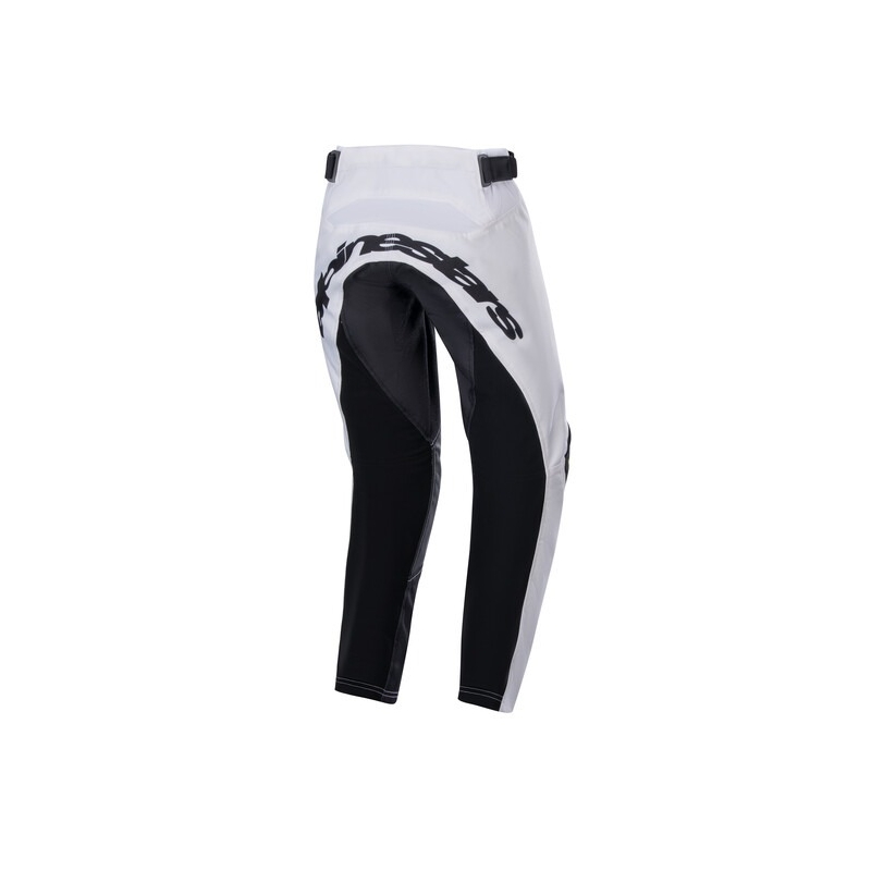 Pantalon de motocross Alpinestars Racer Lucent pour enfant, blanc, noir et jaune fluo
