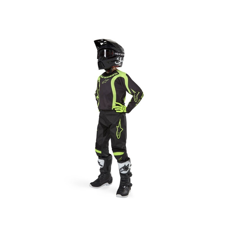 Alpinestars Racer Lurv 2024 Kids Motocross Pants Black and Fluo Yellow (Pantalon de motocross pour enfants)