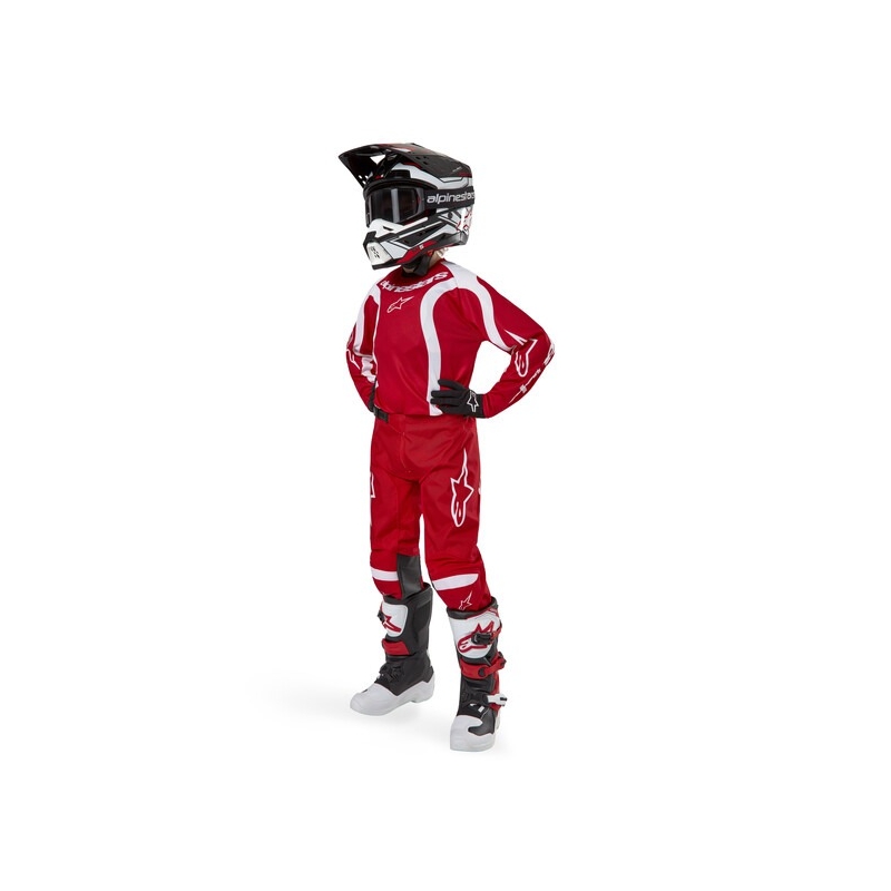 Alpinestars Racer Lurv 2024 Kids Motocross Pants Rouge et Blanc