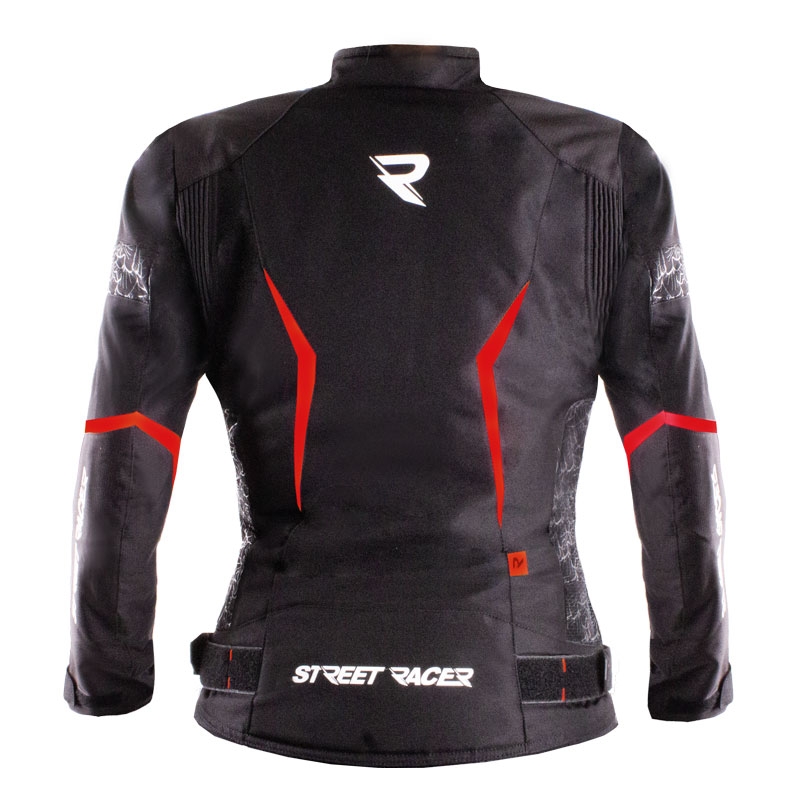 Veste de moto Street Racer Rose Air noir et rouge pour femmes