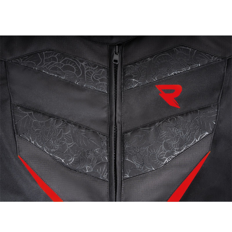 Veste de moto Street Racer Rose Air noir et rouge pour femmes