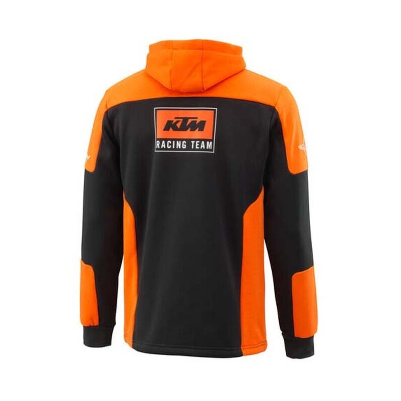 Sweat à capuche zippé de l'équipe KTM noir-orange