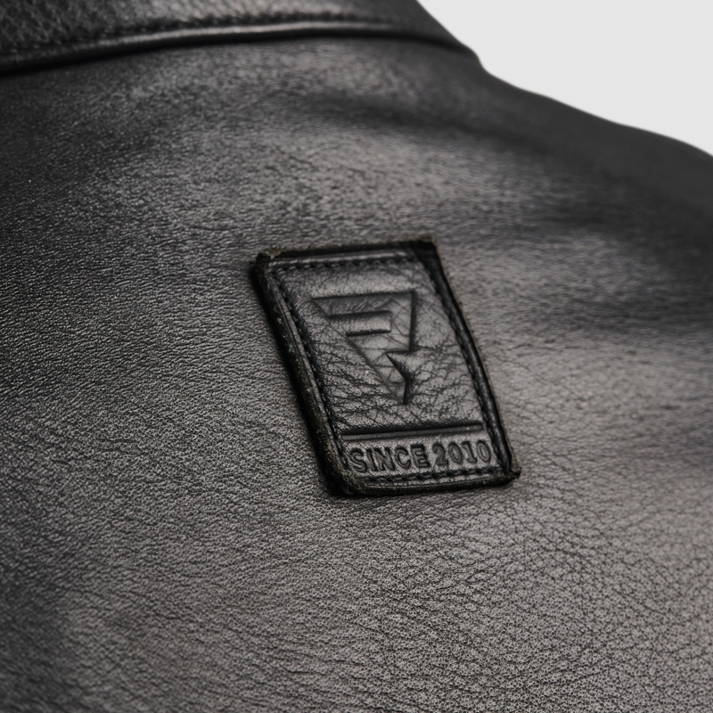 Veste de moto en cuir Rebelhorn Hunter II noir