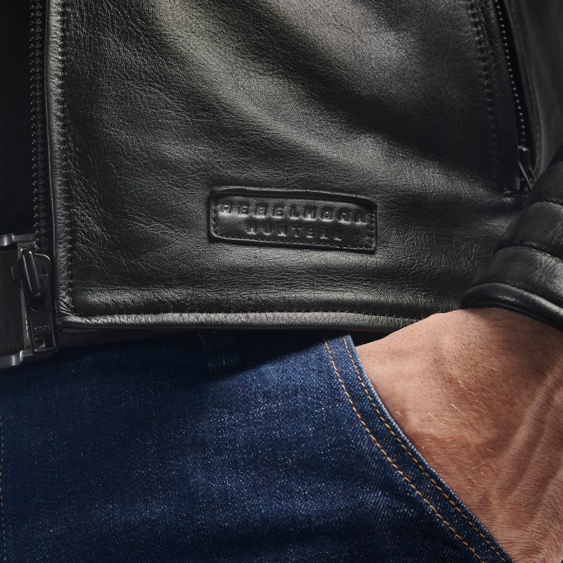 Veste de moto en cuir Rebelhorn Hunter II noir