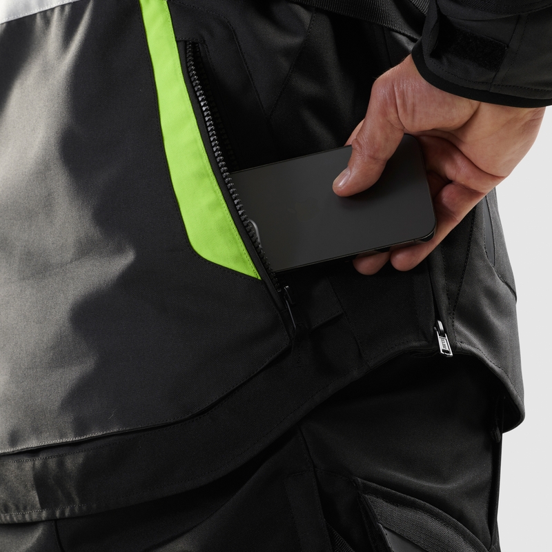 Veste moto Rebelhorn Hiker IV noir-gris-jaune fluo