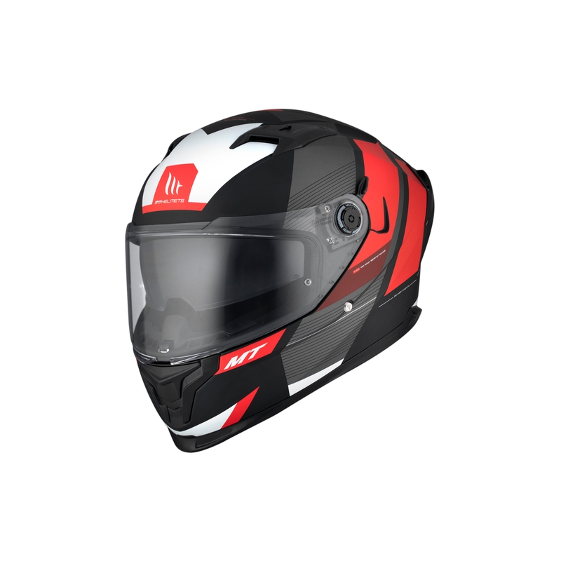 Casque moto intégral MT BRAKER CHENTO B5 gris-rouge-blanc