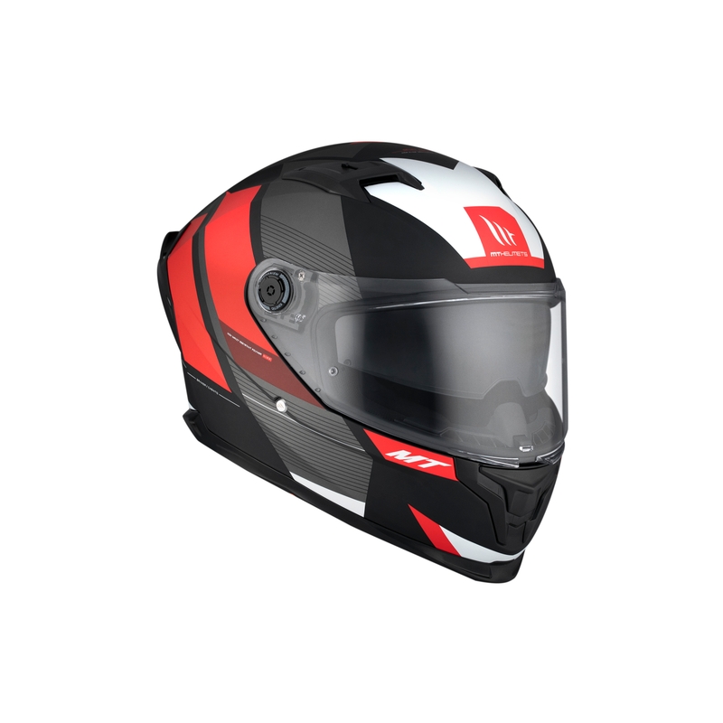 Casque moto intégral MT BRAKER CHENTO B5 gris-rouge-blanc