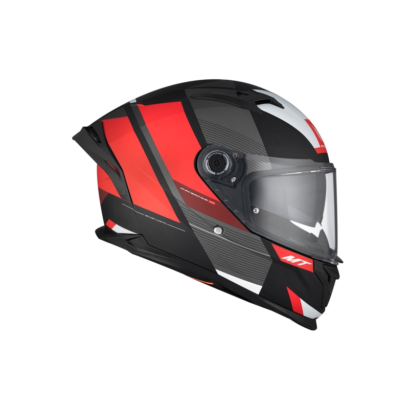 Casque moto intégral MT BRAKER CHENTO B5 gris-rouge-blanc