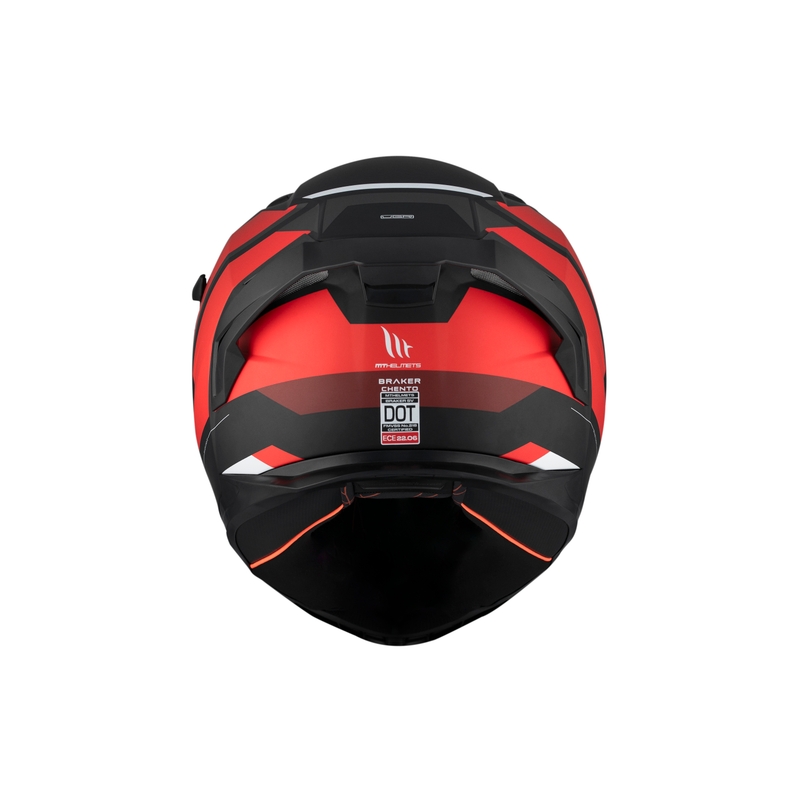 Casque moto intégral MT BRAKER CHENTO B5 gris-rouge-blanc