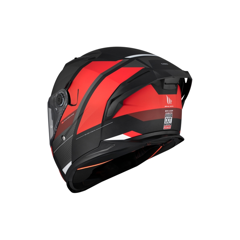 Casque moto intégral MT BRAKER CHENTO B5 gris-rouge-blanc