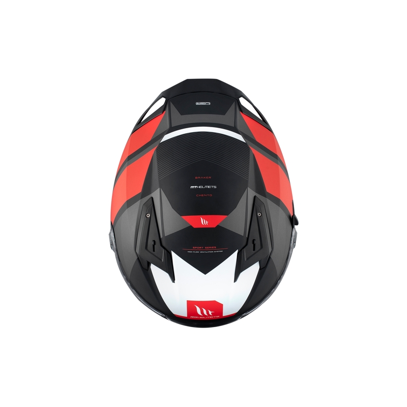 Casque moto intégral MT BRAKER CHENTO B5 gris-rouge-blanc