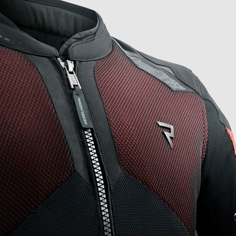 Blouson de moto Rebelhorn Jax noir et rouge
