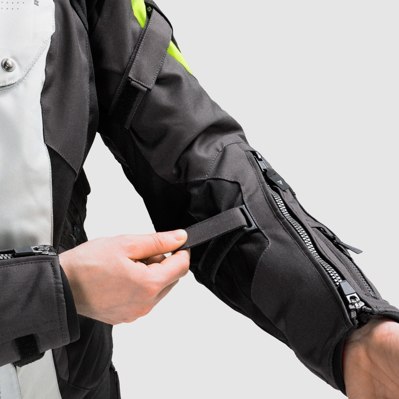 Blouson de moto pour femme Rebelhorn Hiker IV noir-gris-jaune fluo