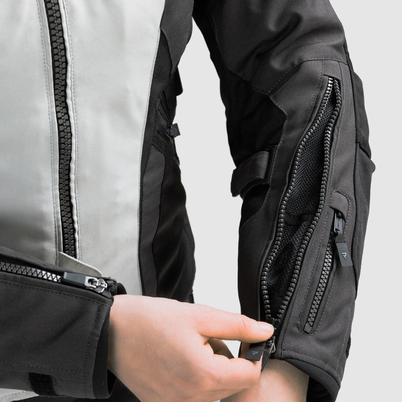 Blouson de moto pour femme Rebelhorn Hiker IV noir-gris-jaune fluo