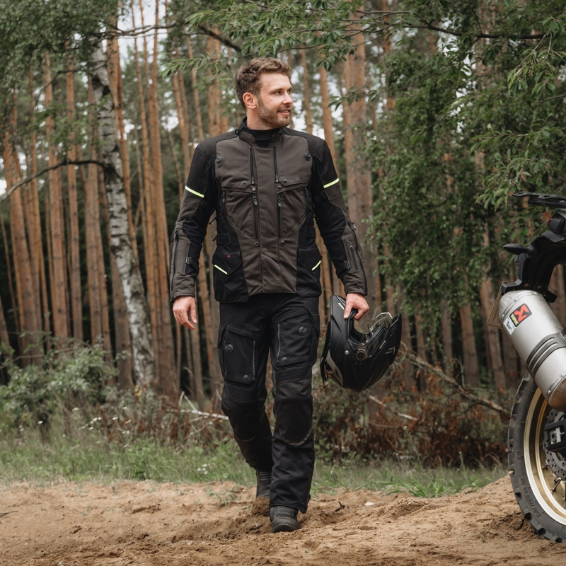 Veste de moto Rebelhorn Range anthracite-noir-jaune fluo