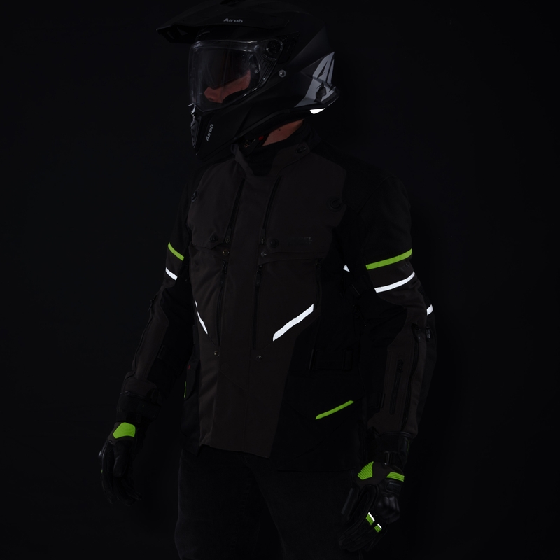 Veste de moto Rebelhorn Range anthracite-noir-jaune fluo