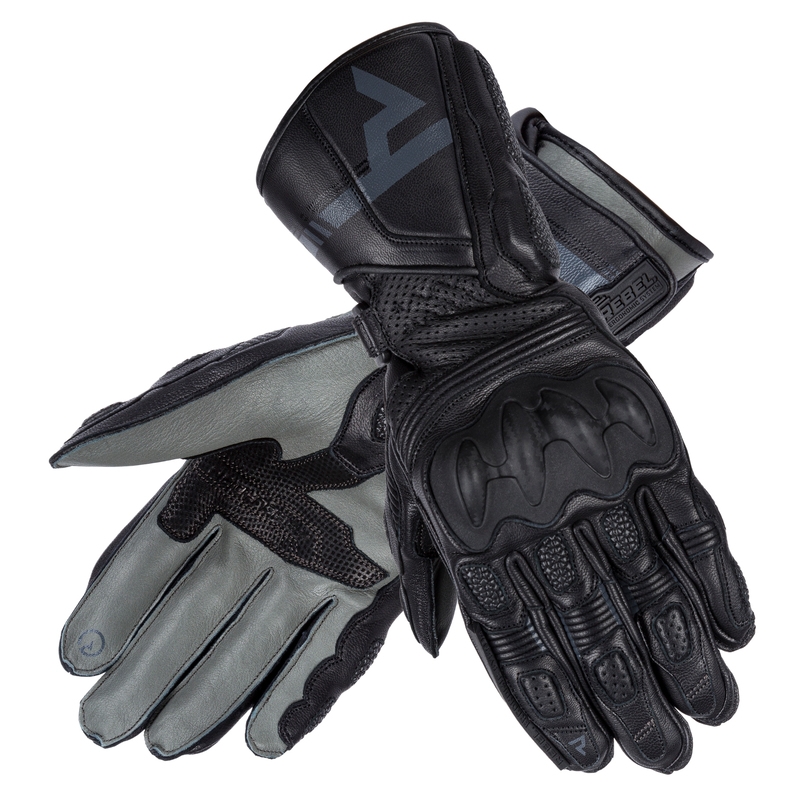 Gants de moto Rebelhorn ST Long Black pour femme soldes