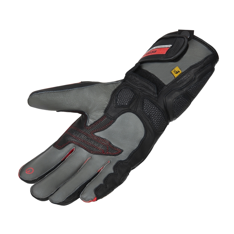 Gants de moto Rebelhorn ST Long noir-gris-rouge fluo soldes