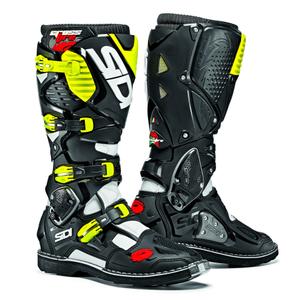 Bottes moto SIDI CROSSFIRE 3 blanc-noir-jaune fluo