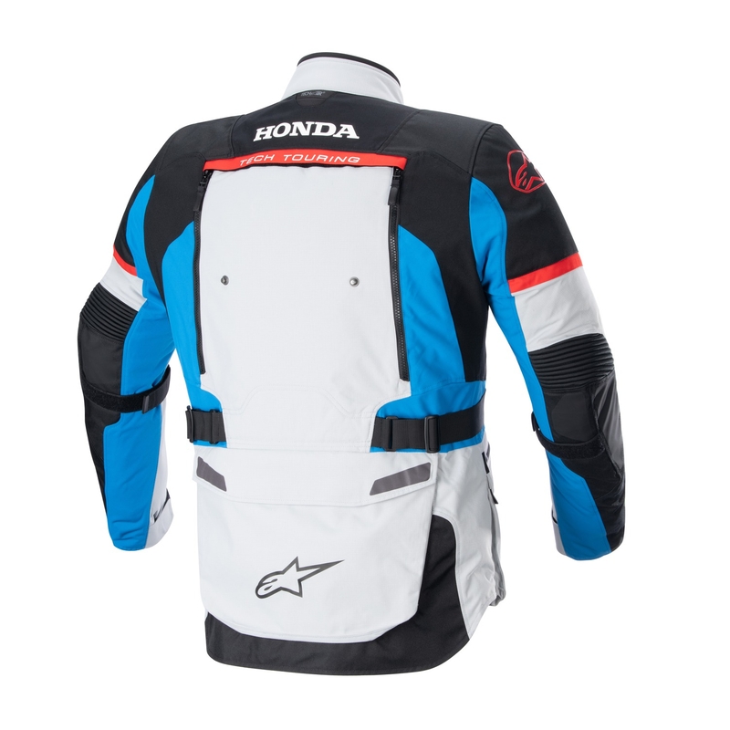 Blouson moto Alpinestars Bogota PRO Drystar Honda gris clair-rouge fluo-bleu-noir